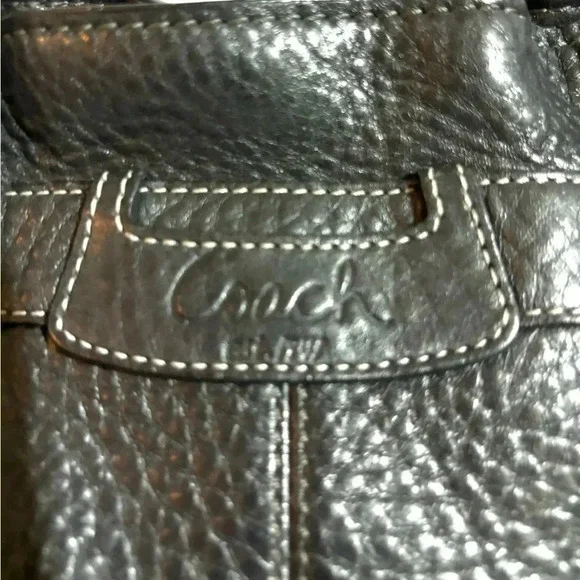 Coach vintage black pebbled leather satchel handbag - Picture 6 of 9